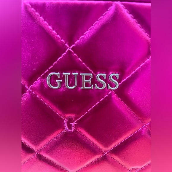 Guess Fuchsia Quilted Cosmetic Bag - Picture 2 of 11